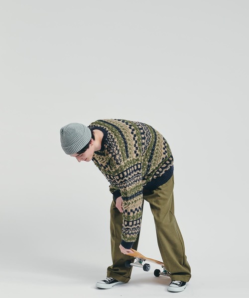 MUHET（ミュエータ）の「柄ジャガードニットプルオーバー（ニット/セーター・レディース・ネイビー/ボルドー・MEDIUM/X-LARGE）」の3枚目の写真