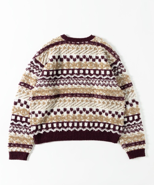 MUHET（ミュエータ）の「柄ジャガードニットプルオーバー（ニット/セーター・レディース・ネイビー/ボルドー・MEDIUM/X-LARGE）」の7枚目の写真