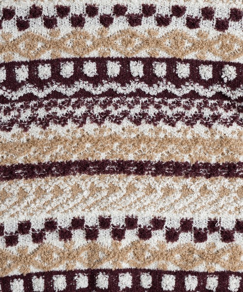 MUHET（ミュエータ）の「柄ジャガードニットプルオーバー（ニット/セーター・レディース・ネイビー/ボルドー・MEDIUM/X-LARGE）」の8枚目の写真
