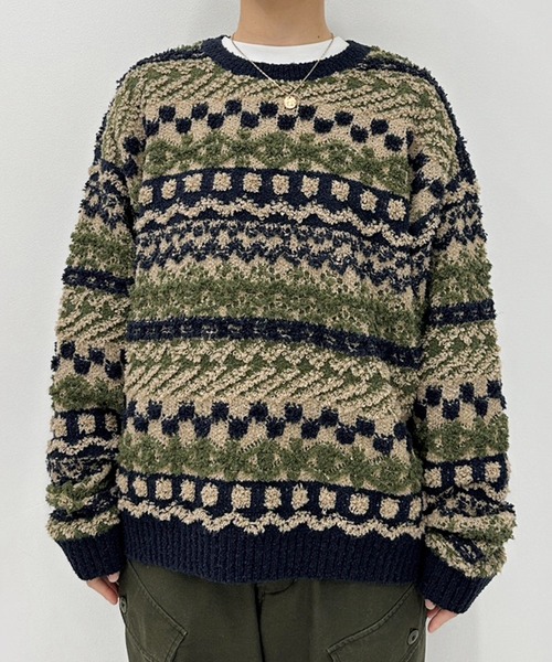 MUHET（ミュエータ）の「柄ジャガードニットプルオーバー（ニット/セーター・レディース・ネイビー/ボルドー・MEDIUM/X-LARGE）」の22枚目の写真