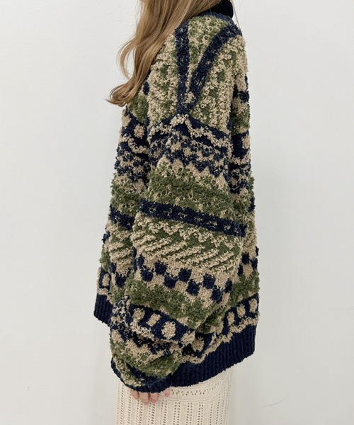 MUHET（ミュエータ）の「柄ジャガードニットプルオーバー（ニット/セーター・レディース・ネイビー/ボルドー・MEDIUM/X-LARGE）」の21枚目の写真