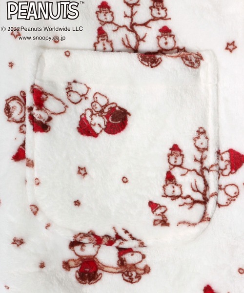 PEANUTS（ピーナッツ）の「PEANUTS SNOOPY（ピーナッツ スヌーピー）ボアフリース半纏/ちゃんちゃんこ（その他ルームウェア・レディース・オフホワイト/ピンク・FREE）」の12枚目の写真
