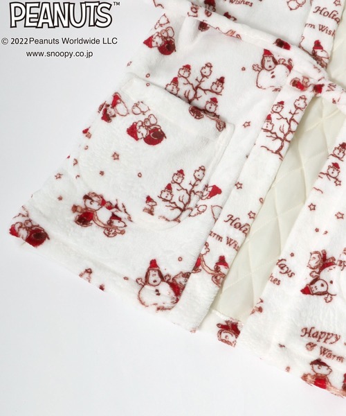 PEANUTS（ピーナッツ）の「PEANUTS SNOOPY（ピーナッツ スヌーピー）ボアフリース半纏/ちゃんちゃんこ（その他ルームウェア・レディース・オフホワイト/ピンク・FREE）」の13枚目の写真