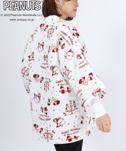 PEANUTS（ピーナッツ）の「PEANUTS SNOOPY（ピーナッツ スヌーピー）ボアフリース半纏/ちゃんちゃんこ（その他ルームウェア・レディース・オフホワイト/ピンク・FREE）」の18枚目の写真