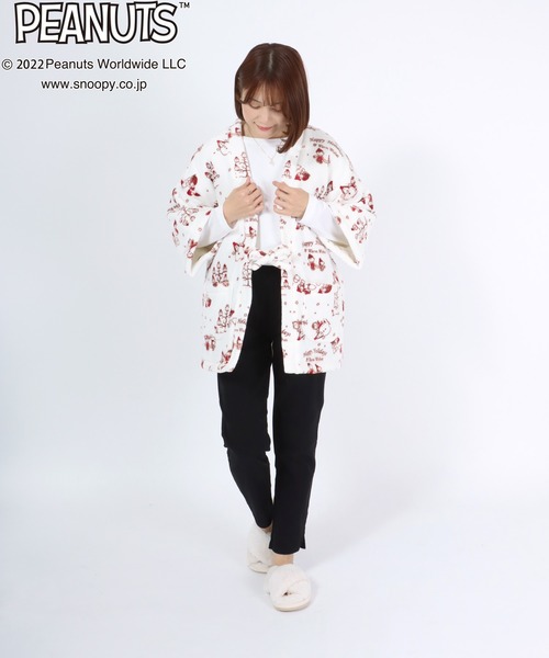PEANUTS（ピーナッツ）の「PEANUTS SNOOPY（ピーナッツ スヌーピー）ボアフリース半纏/ちゃんちゃんこ（その他ルームウェア・レディース・オフホワイト/ピンク・FREE）」の19枚目の写真
