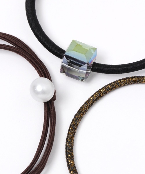 studio CLIP（スタディオクリップ）の「【daily CLIP】6SETビーズヘアゴム（ヘアゴム・レディース・ブラック/ブラウン・FREE）」の4枚目の写真