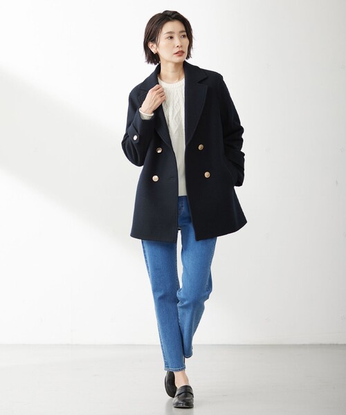 J.PRESS(ジェイプレス)の「【WEB限定・洗える】 EIGER CORD 求心編み ニット(ニット/セーター・レディース・ブラック系/黄土色系/ホワイト系/アイボリー系・T13/T15)」の8枚目の写真
