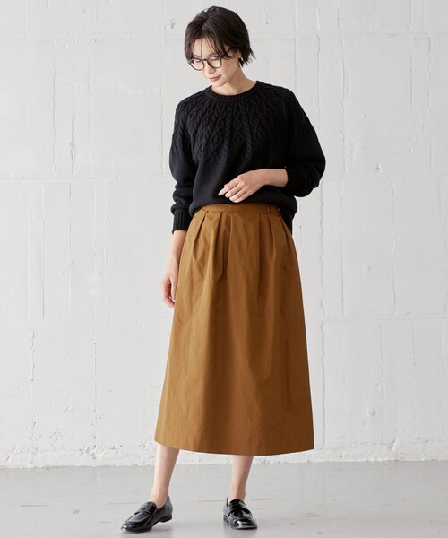 J.PRESS(ジェイプレス)の「【WEB限定・洗える】 EIGER CORD 求心編み ニット(ニット/セーター・レディース・ブラック系/黄土色系/ホワイト系/アイボリー系・T13/T15)」の13枚目の写真