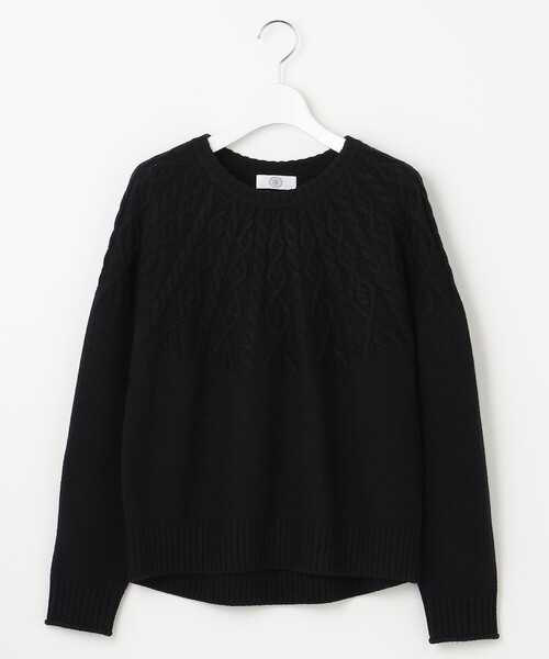 J.PRESS(ジェイプレス)の「【WEB限定・洗える】 EIGER CORD 求心編み ニット(ニット/セーター・レディース・ブラック系/黄土色系/ホワイト系/アイボリー系・T13/T15)」の16枚目の写真