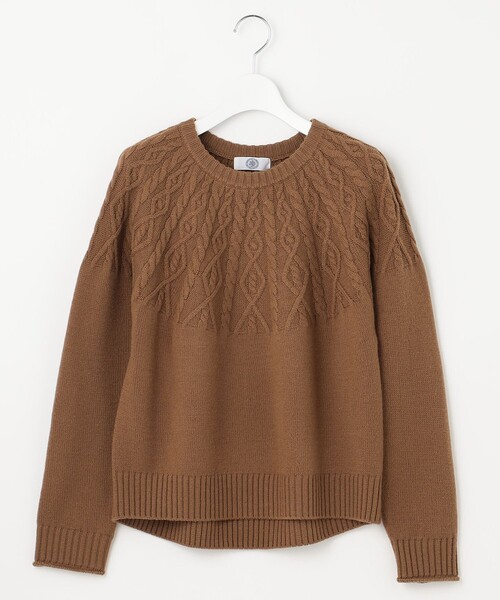 J.PRESS(ジェイプレス)の「【WEB限定・洗える】 EIGER CORD 求心編み ニット(ニット/セーター・レディース・ブラック系/黄土色系/ホワイト系/アイボリー系・T13/T15)」の17枚目の写真