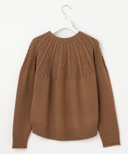 J.PRESS(ジェイプレス)の「【WEB限定・洗える】 EIGER CORD 求心編み ニット(ニット/セーター・レディース・ブラック系/黄土色系/ホワイト系/アイボリー系・T13/T15)」の18枚目の写真