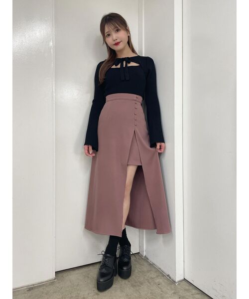 EATME(イートミー)の「ラップライクロングスカート(スカート・レディース・ブラック/ピンク/ベージュ・SMALL/MEDIUM)」の16枚目の写真