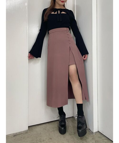 EATME(イートミー)の「ラップライクロングスカート(スカート・レディース・ブラック/ピンク/ベージュ・SMALL/MEDIUM)」の17枚目の写真