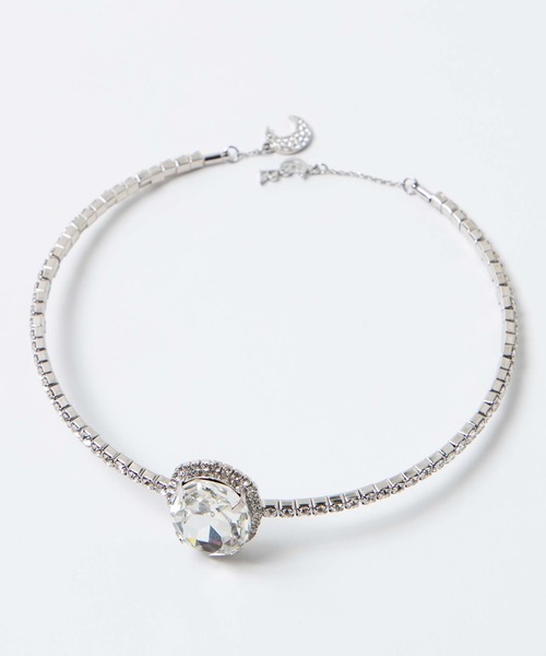 Romansual（ロマンシュアル）の「Romasual/2wayクリスタルビジューチョーカー（ネックレス・レディース・シルバー・FREE）」の5枚目の写真