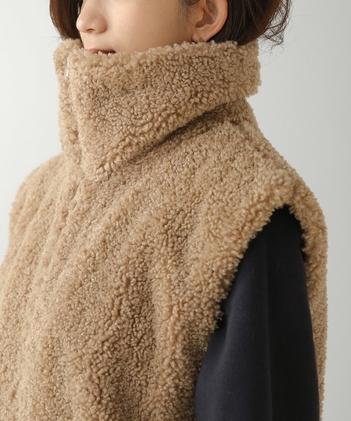 Bou Jeloud（ブージュルード）の「カーリーフェイクファージレ（ベスト・レディース・キャメル/ブルー/アイボリー・38）」の15枚目の写真