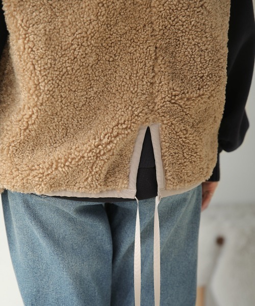 Bou Jeloud（ブージュルード）の「カーリーフェイクファージレ（ベスト・レディース・キャメル/ブルー/アイボリー・38）」の11枚目の写真