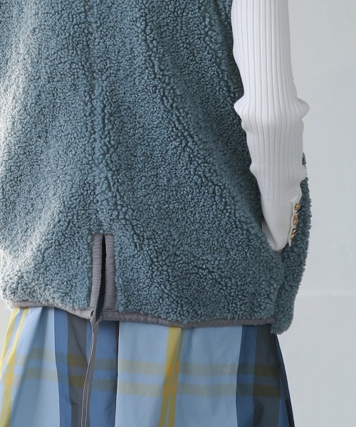 Bou Jeloud（ブージュルード）の「カーリーフェイクファージレ（ベスト・レディース・キャメル/ブルー/アイボリー・38）」の20枚目の写真