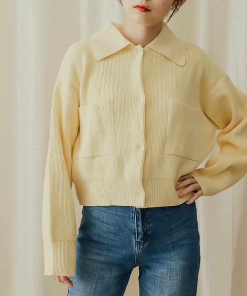 SENSE OF PLACE by URBAN RESEARCH(センスオブプレイスバイアーバンリサーチ)の「エリツキニットカーディガン(カーディガン/ボレロ・レディース・グレー/アイボリー/イエロー・ONE)」の3枚目の写真