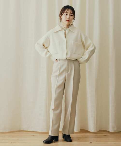 SENSE OF PLACE by URBAN RESEARCH(センスオブプレイスバイアーバンリサーチ)の「エリツキニットカーディガン(カーディガン/ボレロ・レディース・グレー/アイボリー/イエロー・ONE)」の7枚目の写真