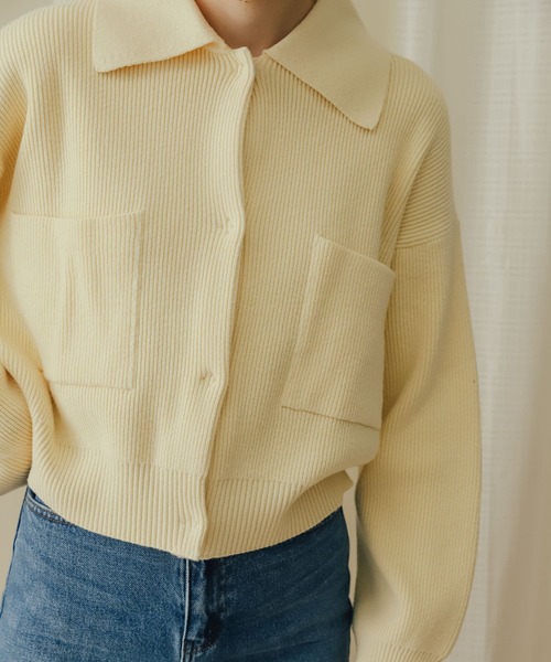 SENSE OF PLACE by URBAN RESEARCH(センスオブプレイスバイアーバンリサーチ)の「エリツキニットカーディガン(カーディガン/ボレロ・レディース・グレー/アイボリー/イエロー・ONE)」の11枚目の写真