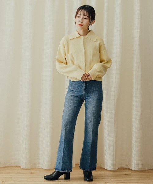 SENSE OF PLACE by URBAN RESEARCH(センスオブプレイスバイアーバンリサーチ)の「エリツキニットカーディガン(カーディガン/ボレロ・レディース・グレー/アイボリー/イエロー・ONE)」の15枚目の写真