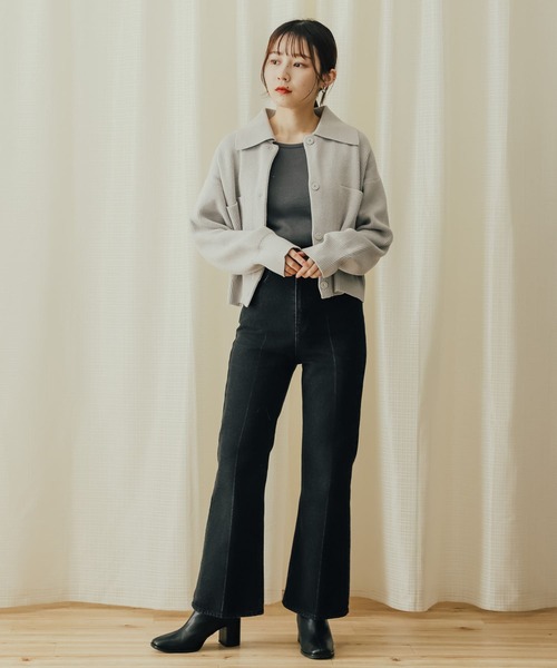 SENSE OF PLACE by URBAN RESEARCH(センスオブプレイスバイアーバンリサーチ)の「エリツキニットカーディガン(カーディガン/ボレロ・レディース・グレー/アイボリー/イエロー・ONE)」の22枚目の写真