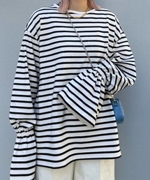 ROSE BUD | キャンディースリーブボーダーTシャツ(Tシャツ/カットソー)