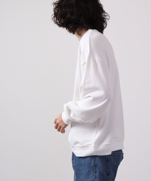 MODISH GAZE(モディシュガゼ)の「MODISH GAZE 裏毛 クルーネック 長袖 スウェット カレッジS(スウェット・メンズ・グリーン/オフホワイト/ブラック・M/L)」の18枚目の写真