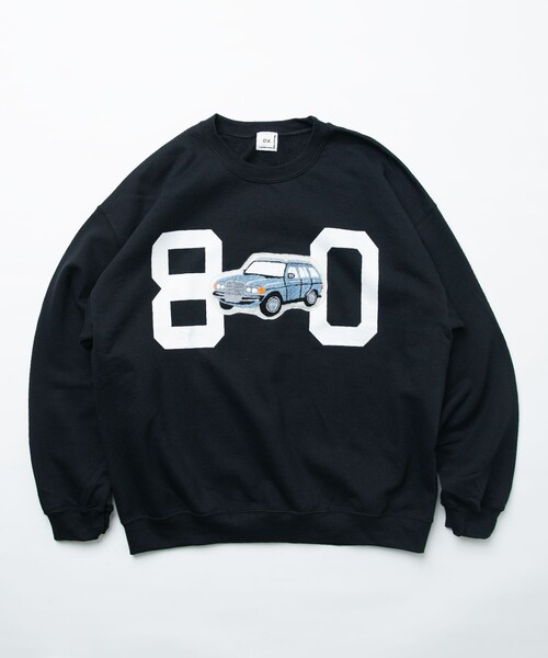O.K.(オーケー)の「O.K./オーケー 別注 W123 手刺繍スウェット/ワッペン(Tシャツ/カットソー・メンズ・グレー/ブラック・MEDIUM/LARGE)」の1枚目の写真