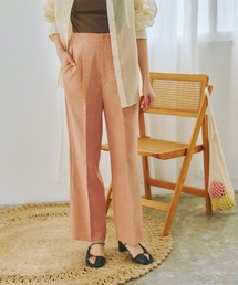 リネンライクハイウエストセミワイドパンツ