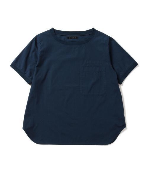 BEAMS BOY（ビームスボーイ）の「○BEAMS BOY / リブ付 プルオーバー ショートスリーブ（シャツ/ブラウス・レディース・ホワイト/カーキ/ネイビー・ONE SIZE）」の4枚目の写真