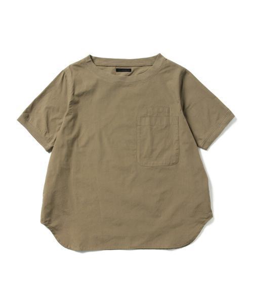 BEAMS BOY（ビームスボーイ）の「○BEAMS BOY / リブ付 プルオーバー ショートスリーブ（シャツ/ブラウス・レディース・ホワイト/カーキ/ネイビー・ONE SIZE）」の6枚目の写真