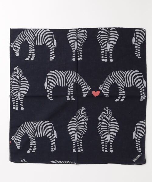 BOHEMIANS(ボヘミアンズ)の「BOHEMIANS/ボヘミアンズ LOVE ZEBRA ラブゼブラ バンダナ(バンダナ/スカーフ・メンズ・ブラック/ネイビー/チャコール・F)」の1枚目の写真