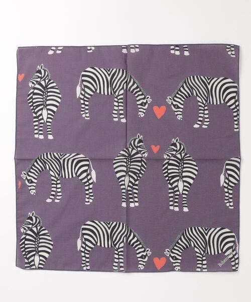 BOHEMIANS(ボヘミアンズ)の「BOHEMIANS/ボヘミアンズ LOVE ZEBRA ラブゼブラ バンダナ(バンダナ/スカーフ・メンズ・ブラック/ネイビー/チャコール・F)」の3枚目の写真