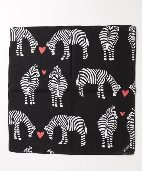 BOHEMIANS(ボヘミアンズ)の「BOHEMIANS/ボヘミアンズ LOVE ZEBRA ラブゼブラ バンダナ(バンダナ/スカーフ・メンズ・ブラック/ネイビー/チャコール・F)」の2枚目の写真
