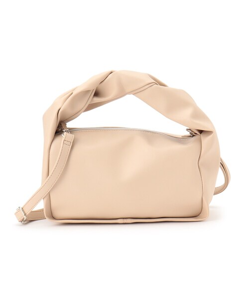 SHOO・LA・RUE（シューラルー）の「◆【2WAY】ひねりハンドルボックストートバッグ（トートバッグ・レディース・ブラック/ダークグリーン/ベージュ・00）」の3枚目の写真