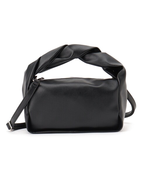 SHOO・LA・RUE（シューラルー）の「◆【2WAY】ひねりハンドルボックストートバッグ（トートバッグ・レディース・ブラック/ダークグリーン/ベージュ・00）」の2枚目の写真