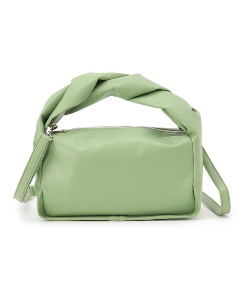 SHOO・LA・RUE（シューラルー）の「◆【2WAY】ひねりハンドルボックストートバッグ（トートバッグ・レディース・ブラック/ダークグリーン/ベージュ・00）」の4枚目の写真