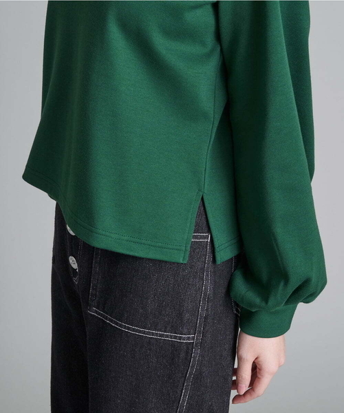 A de a.v.v(アードアー・ヴェ・ヴェ)の「二重襟スウェット(Tシャツ/カットソー・レディース・ブラック/グリーン・38/36)」の14枚目の写真