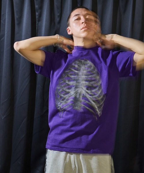 LONELY/論理(ロンリー)の「ROOPTOKYO別注 LONELY(論理)/ロンリー BONE TEE 半袖Tシャツ(Tシャツ/カットソー・メンズ・ブラック/サックスブルー/ホワイト/パープル・M/XL/L)」の16枚目の写真