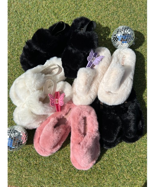 WC（ダブル シー）の「厚底フェイクファーサンダル（サンダル・レディース・ブラック/アイボリー/ピンク・MEDIUM/SMALL）」の8枚目の写真