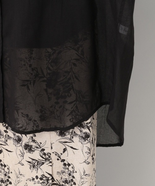 A part by（アパートバイ）の「バンドカラーシアーシャツ_長袖（シャツ/ブラウス・レディース・ブラック/オフホワイト/ライトイエロー・FREE）」の19枚目の写真