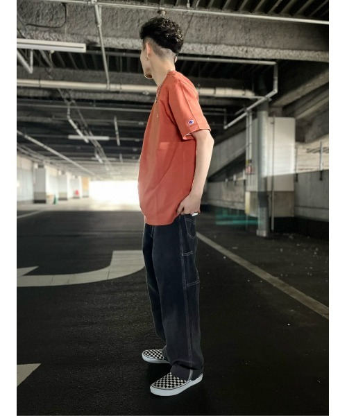 Champion(チャンピオン)の「Champion(チャンピオン)ワンポイント無地半袖Tシャツ(Tシャツ/カットソー・メンズ・ホワイト/ブラック/グレー/オリーブ/ベージュ/レンガ・M/S/XL/L)」の19枚目の写真