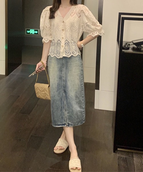 Felt-Maglietta（フェルトマリエッタ）の「総レースバルーンスリーブカーディガン（カーディガン/ボレロ・レディース・アイボリー/ホワイト・FREE）」の16枚目の写真