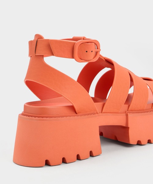 CHARLES & KEITH（チャールズ & キース）の「【販売終了】Nadine ナディン グラディエータープラットフォームサンダル（サンダル・レディース・オレンジ/オフホワイト/ブラック/ライラック・23cm/23.5cm/24.5cm/25cm/25.5cm/22.5cm）」の14枚目の写真