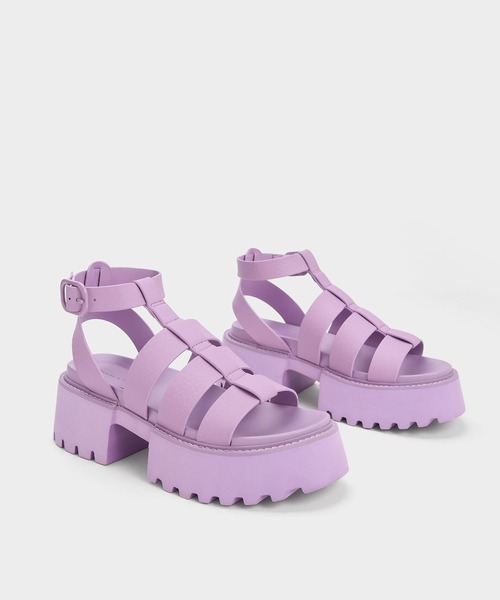 CHARLES & KEITH（チャールズ & キース）の「【販売終了】Nadine ナディン グラディエータープラットフォームサンダル（サンダル・レディース・オレンジ/オフホワイト/ブラック/ライラック・23cm/23.5cm/24.5cm/25cm/25.5cm/22.5cm）」の9枚目の写真