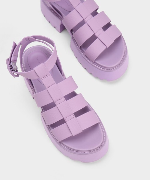 CHARLES & KEITH（チャールズ & キース）の「【販売終了】Nadine ナディン グラディエータープラットフォームサンダル（サンダル・レディース・オレンジ/オフホワイト/ブラック/ライラック・23cm/23.5cm/24.5cm/25cm/25.5cm/22.5cm）」の12枚目の写真