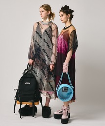 ノントーキョー non tokyo トップス フリル シアー 異種素材 ワンピ NON TOKYO(ノントーキョー)の「PRINT SHEER ONE-PIECE