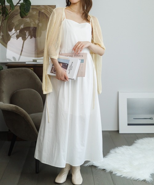 Ada.（エイダ）の「【新色追加】トレンドのショート丈 透かし編みニット メッシュ クロップド カーディガン トップス（カーディガン/ボレロ・レディース・ブラウン/ライトグリーン/アイボリー/ホワイト/ブラック/ナチュラル/ブルー系その他/ダークベージュ/グレー・FREE）」の13枚目の写真