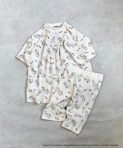 MARKEY'S(マーキーズ)の「【Casper/キャスパー】ワッフルレギンス(80~130cm)(レギンス/スパッツ・キッズ・オフホワイト・80/90/95/100/110/120/130)」の3枚目の写真